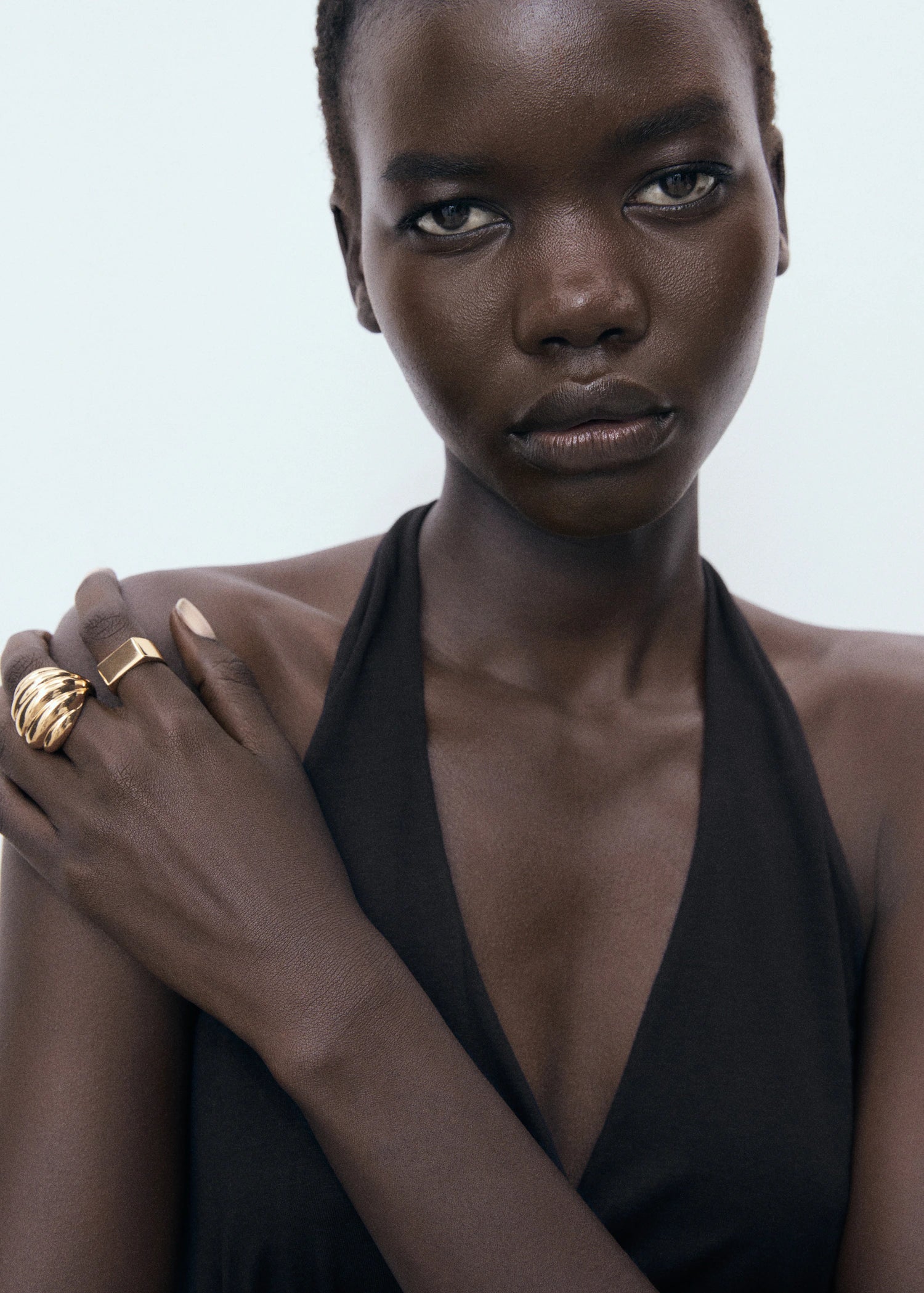 V Neck Top With Open Back