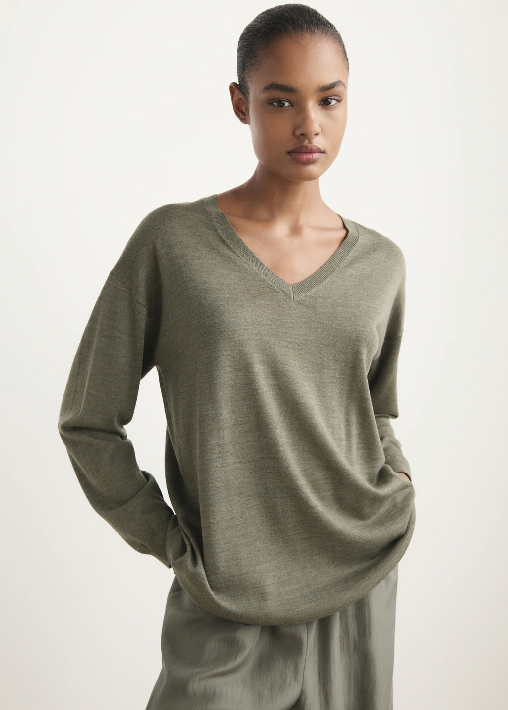 V Neck Wool Sweater
