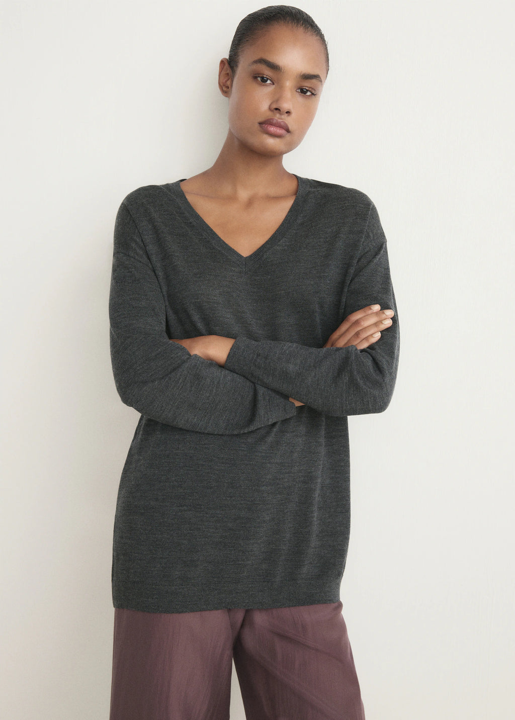 V Neck Wool Sweater