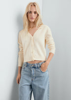 V Neck Wool Blend Cardigan