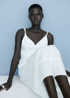 V Neckline Long Dress