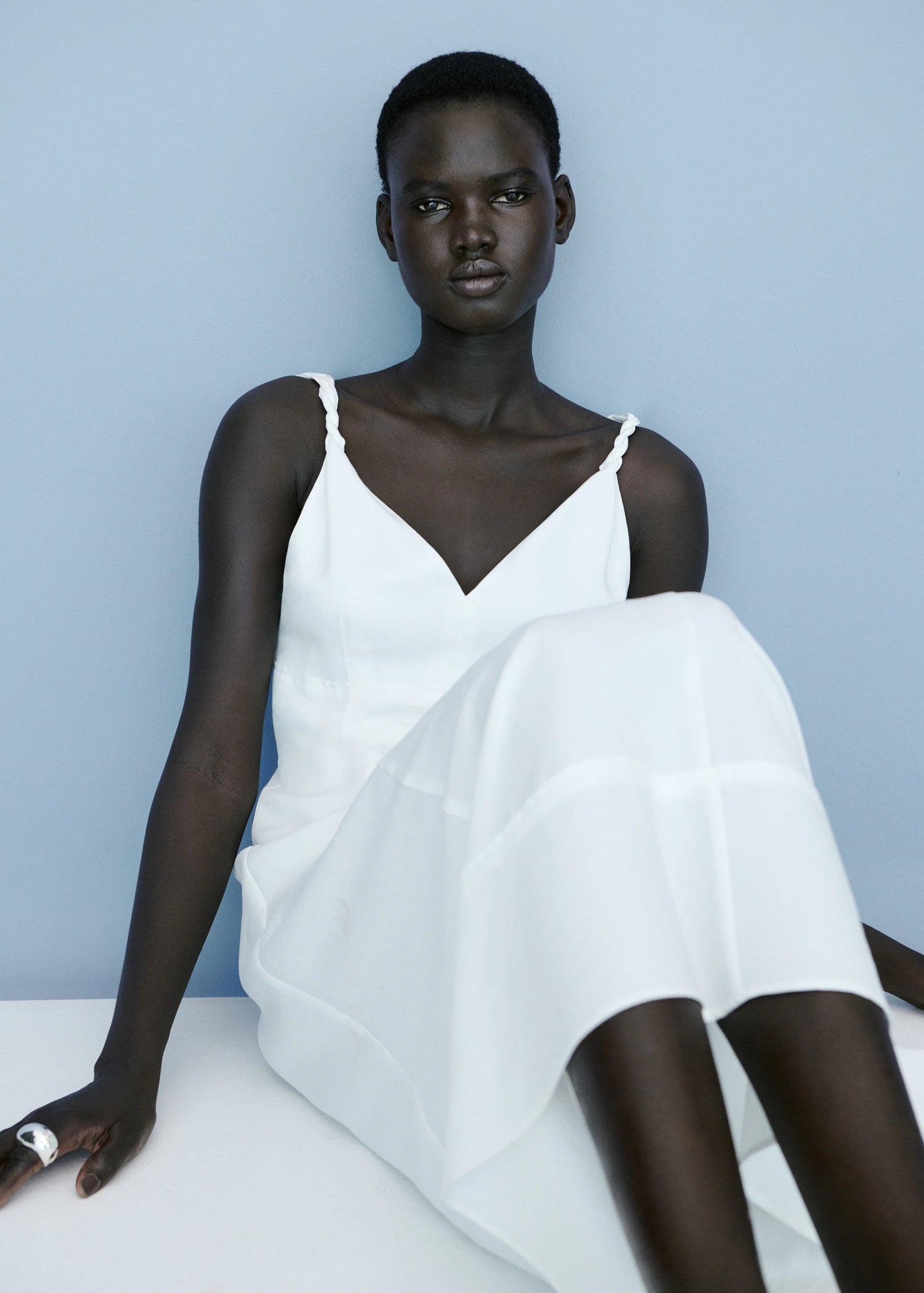 V Neckline Long Dress