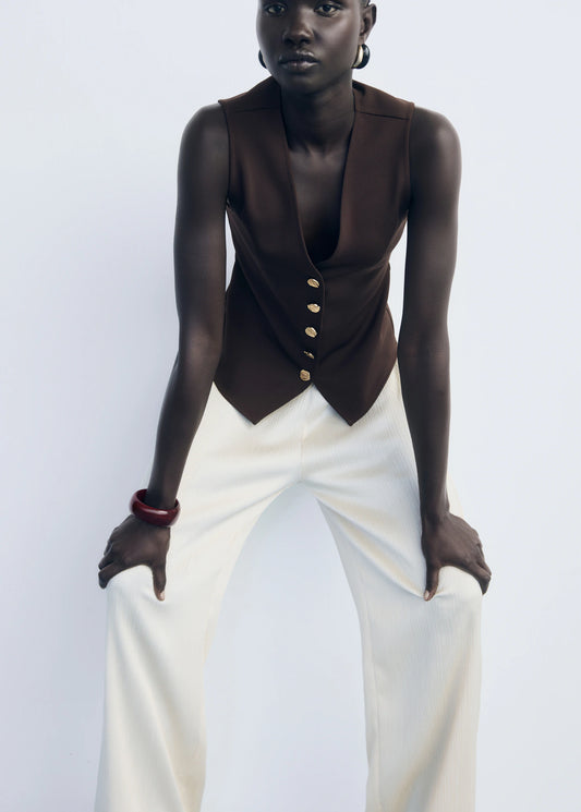 Waistcoat With Jewel Buttons