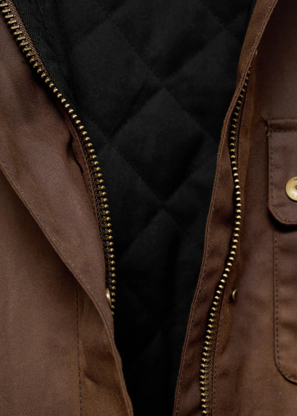 Waxed Effect Parka With Corduroy Collar