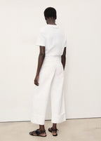 Wide Leg Cropped Jeans With Turned Up Hem