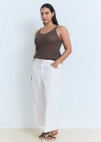 Wide Leg Cropped Jeans With Turned Up Hem