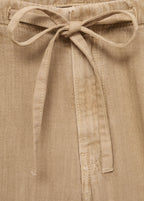 Wide Leg Denim Trousers With Belt