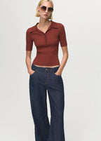 Wide Leg Mid Rise Jeans