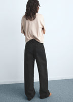 Wide Leg Mid Rise Jeans