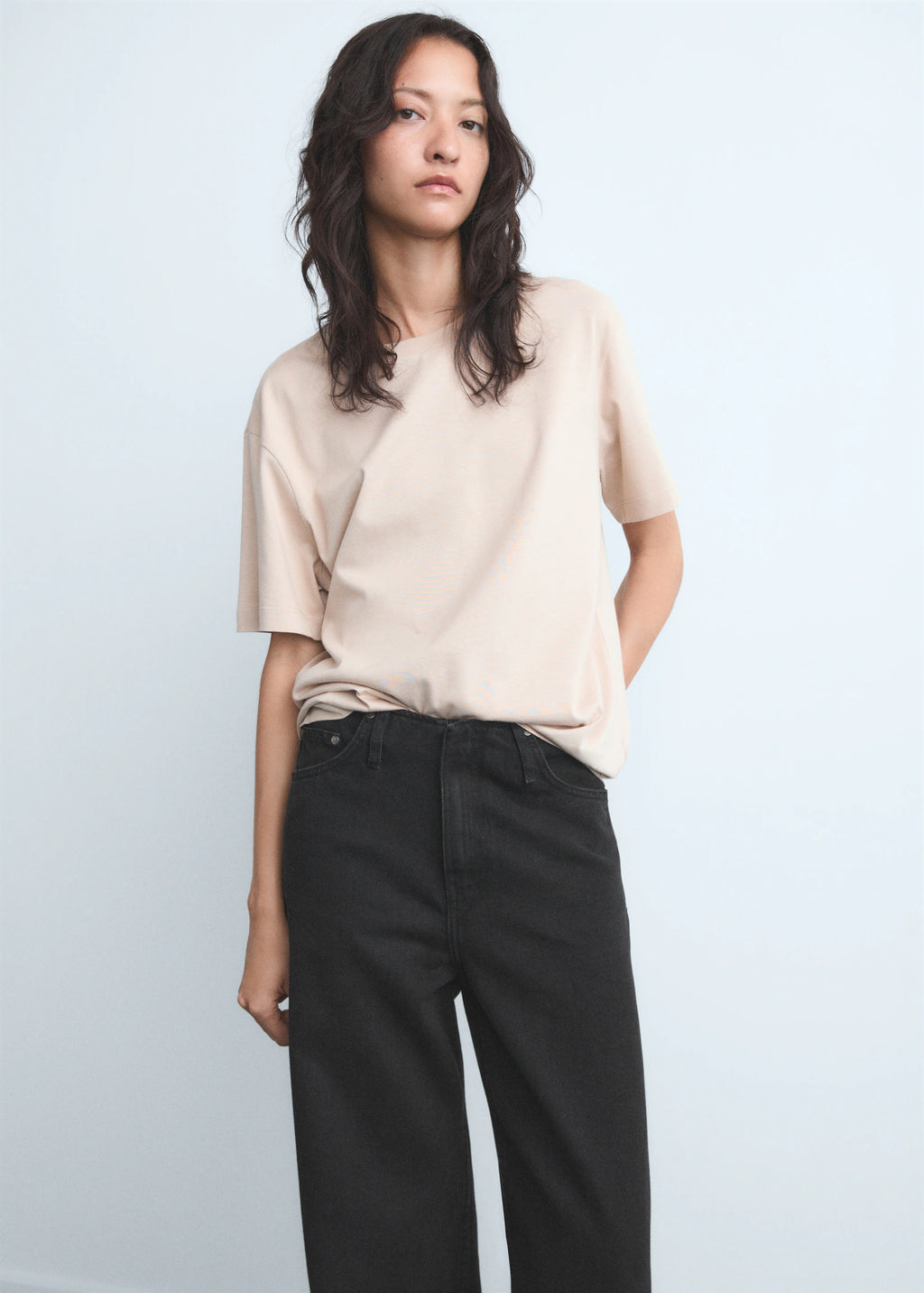 Wide Leg Mid Rise Jeans