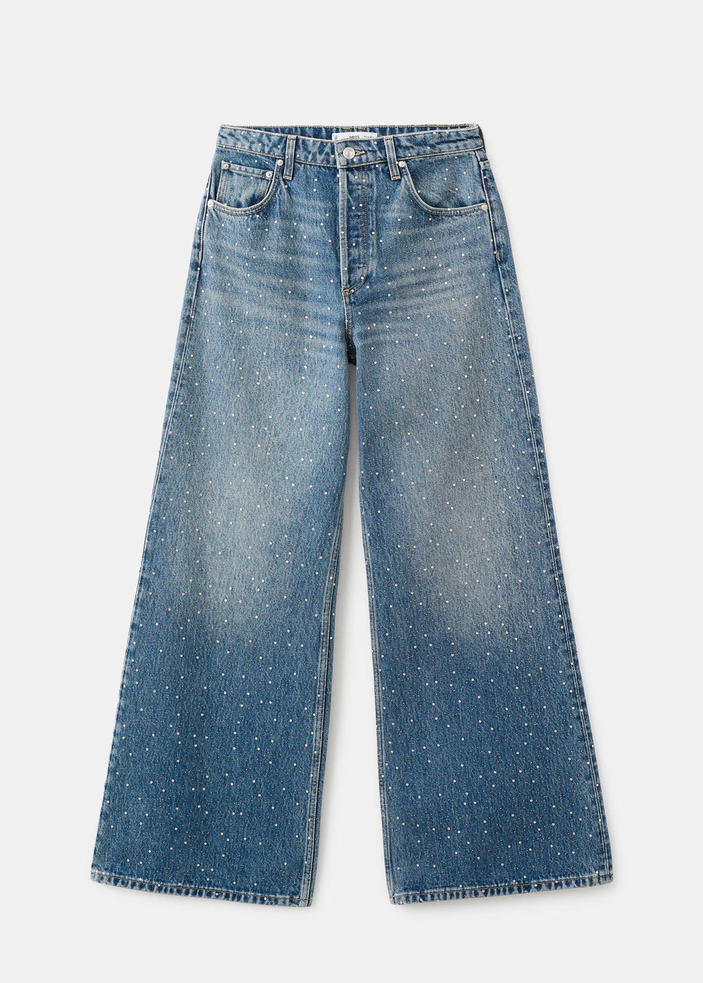 Wide Leg Jeans With Rhinestones