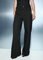 Wide Leg Jeans With Rhinestones