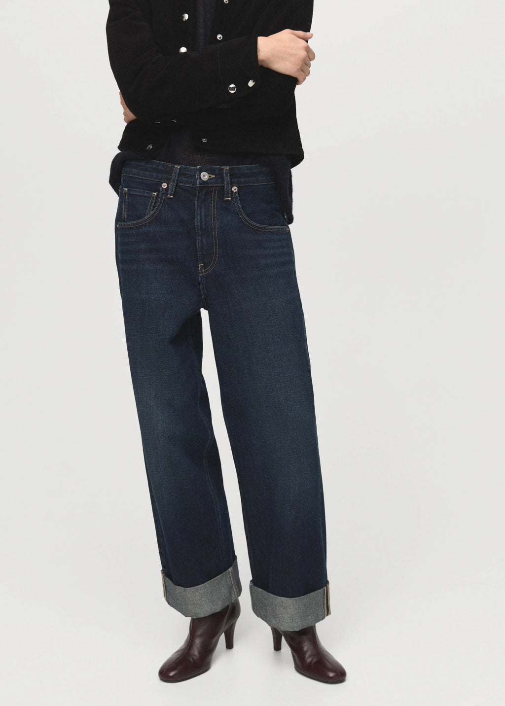 Wide Leg Jeans With Turn Up Hem