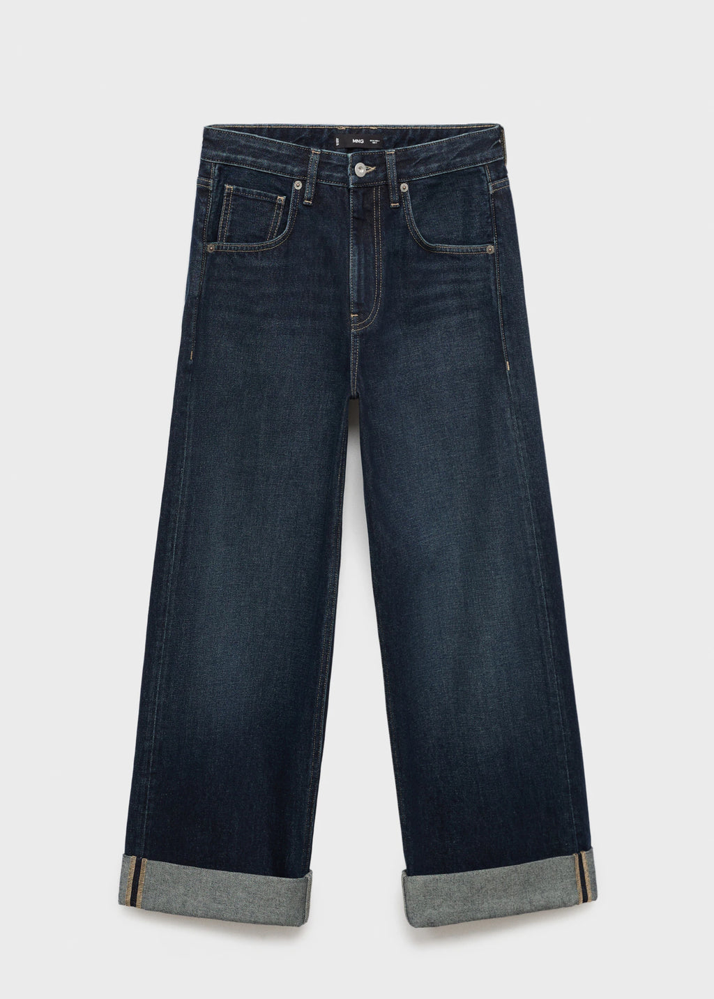 Wide Leg Jeans With Turn Up Hem