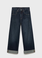 Wide Leg Jeans With Turn Up Hem