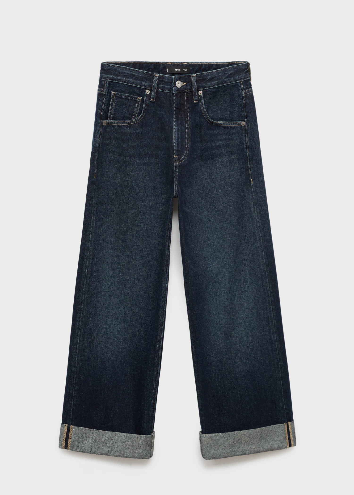 Wide Leg Jeans With Turn Up Hem