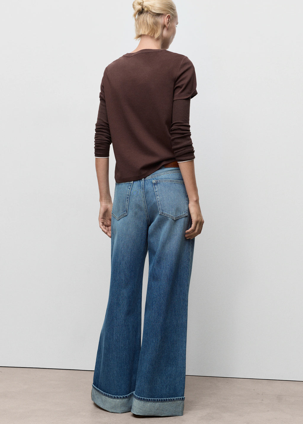Wide Leg Jeans With Turn Up Hem