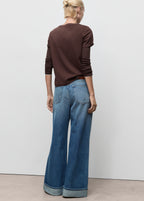 Wide Leg Jeans With Turn Up Hem