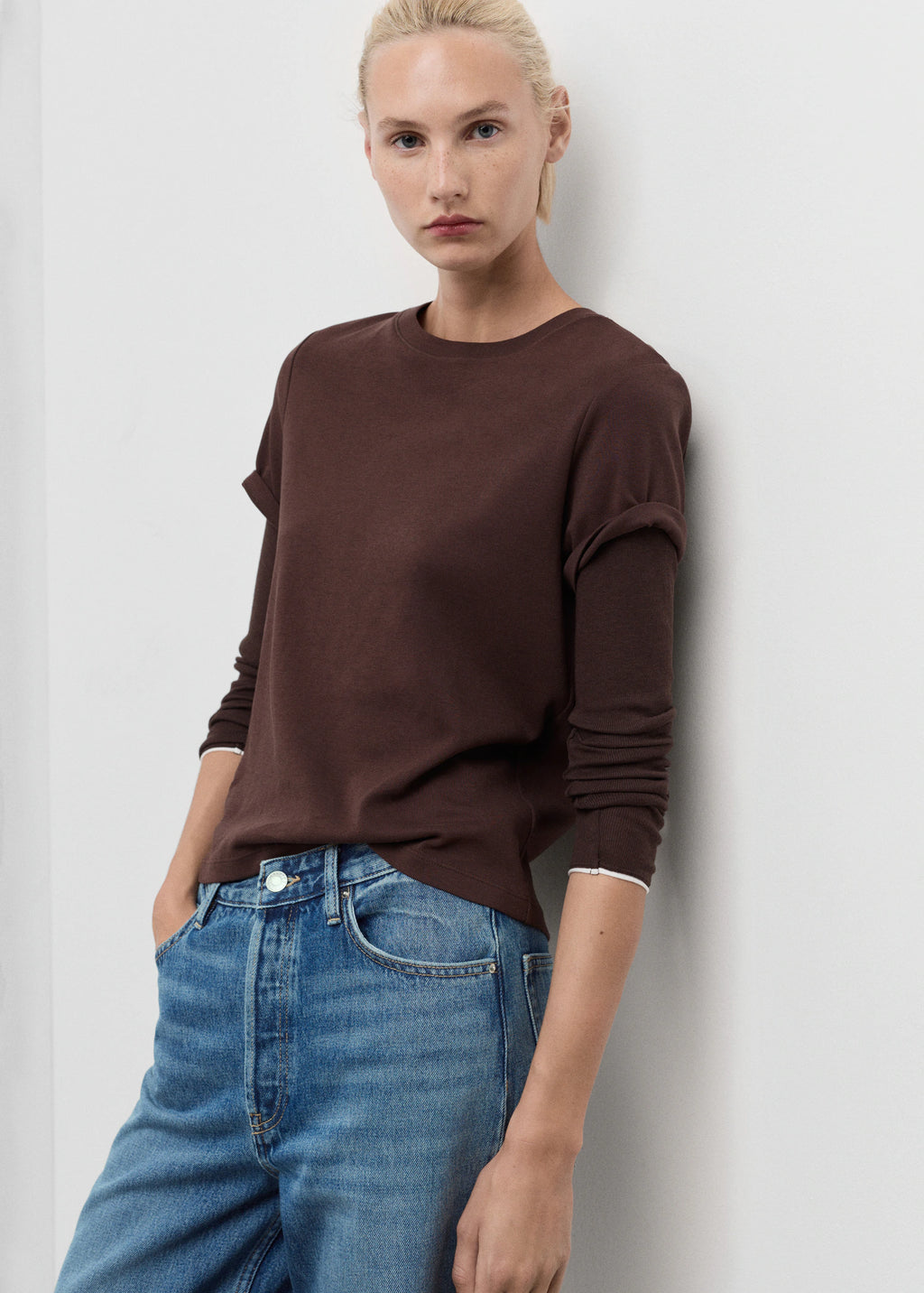 Wide Leg Jeans With Turn Up Hem