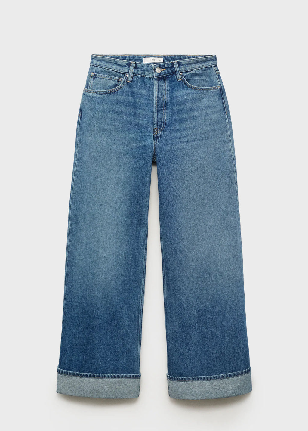 Wide Leg Jeans With Turn Up Hem
