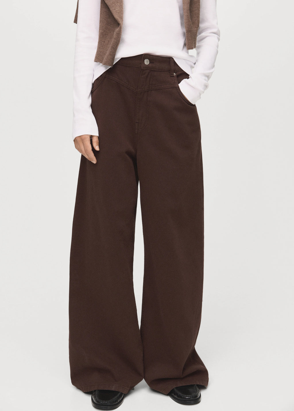 Wide Leg Mid Rise Loose Fit Jeans