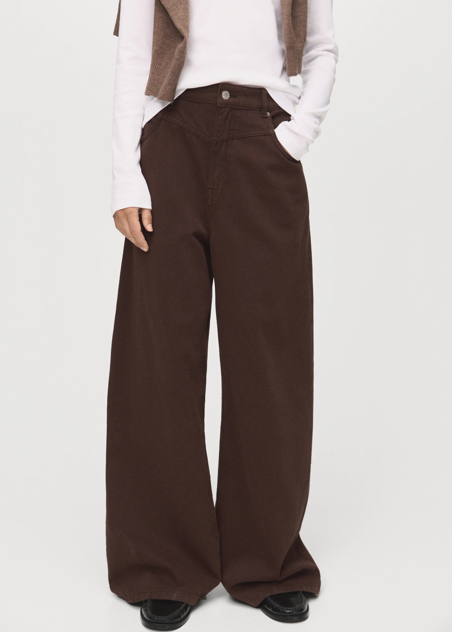 Wide Leg Mid Rise Loose Fit Jeans