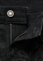 Wide Leg Paisley Print Jeans