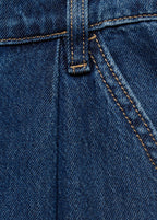 Wide Leg Pleated Jeans