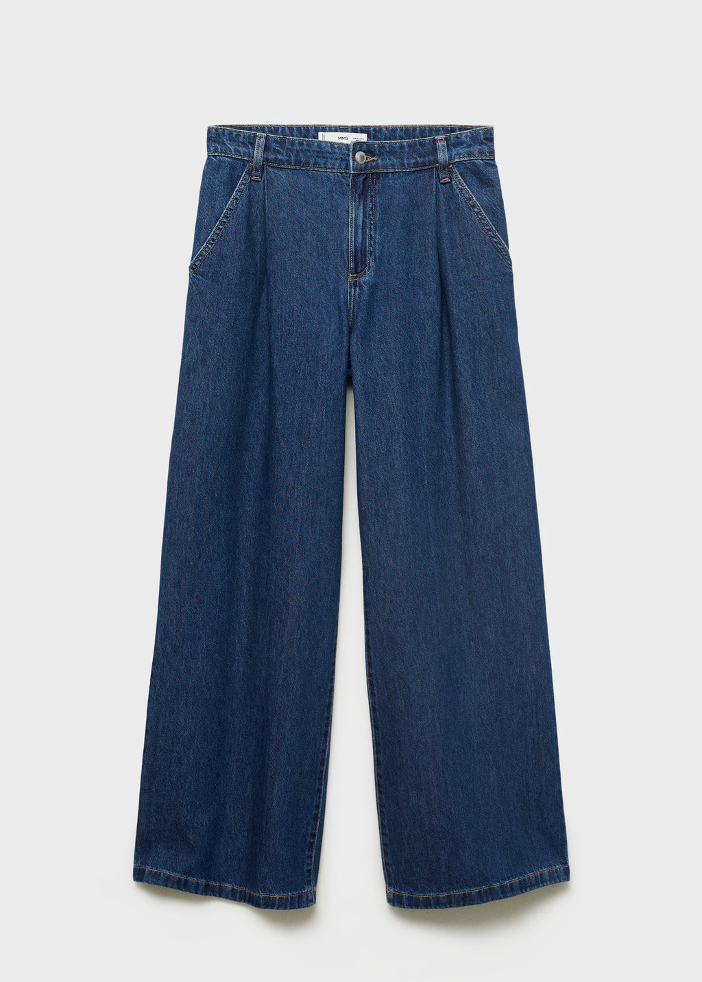 Wide Leg Pleated Jeans