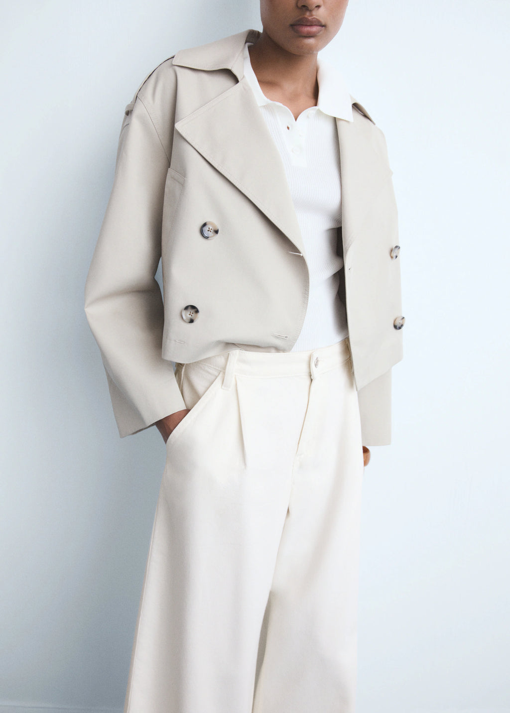 Wide Leg Pleated Jeans