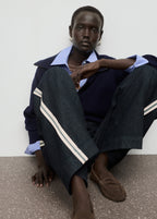 Wide Leg Striped Jeans