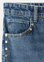 Wide Leg Studded Jeans