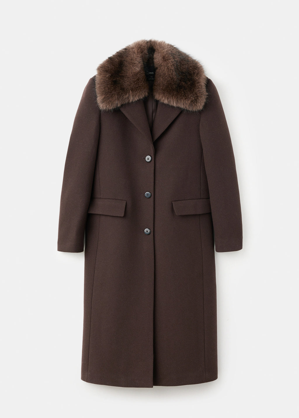 Wool Coat With Fur Collar