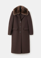 Wool Coat With Fur Collar