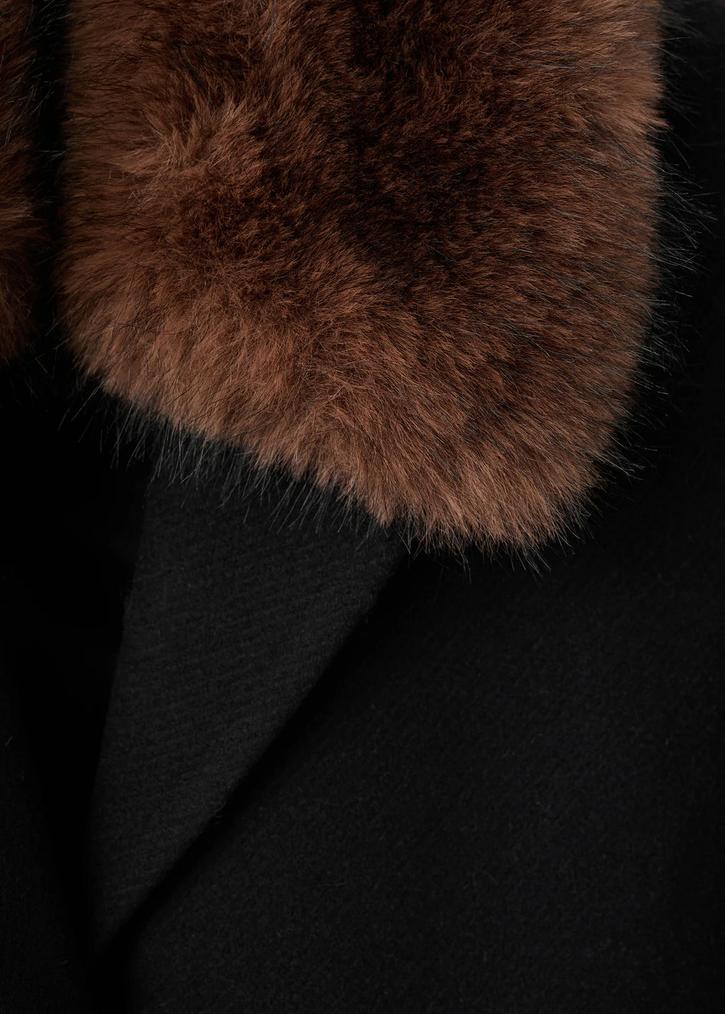 Wool Coat With Fur Collar