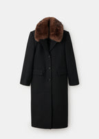 Wool Coat With Fur Collar