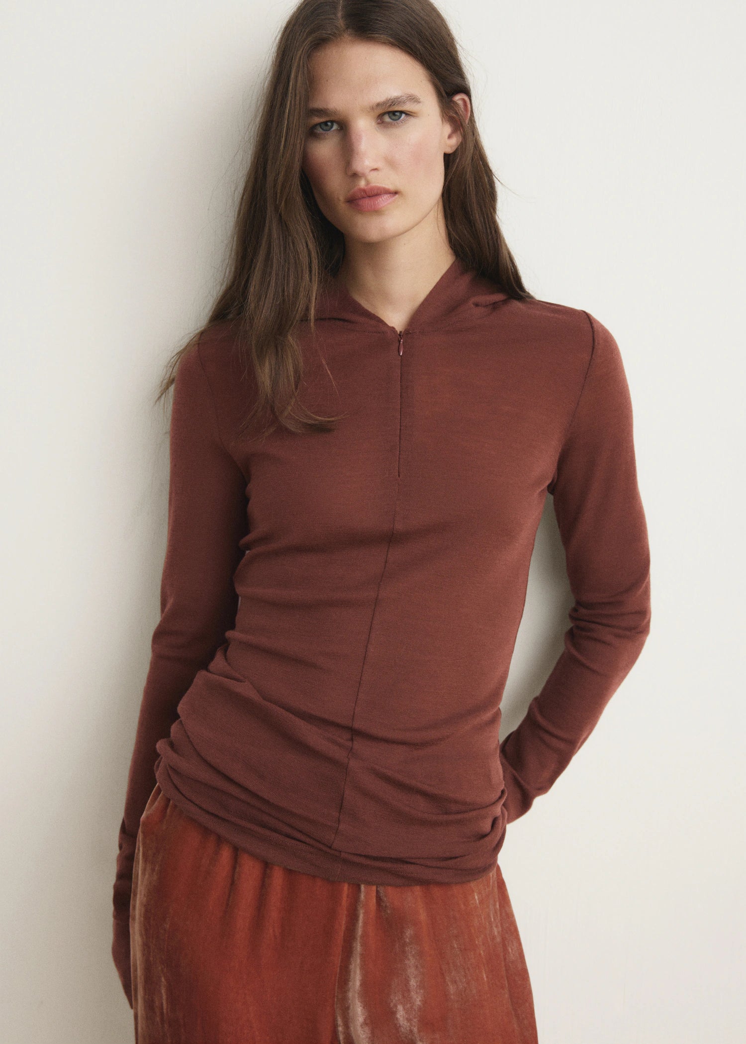 Wool Hooded T Shirt