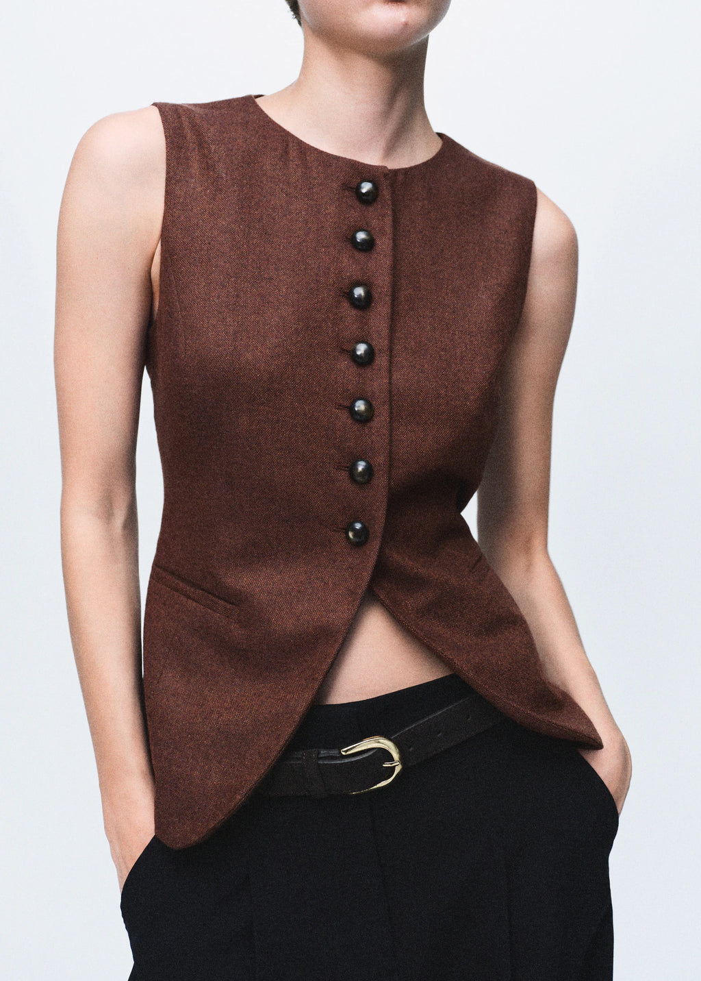 Wool Blend Gilet With Buttons