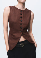 Wool Blend Gilet With Buttons