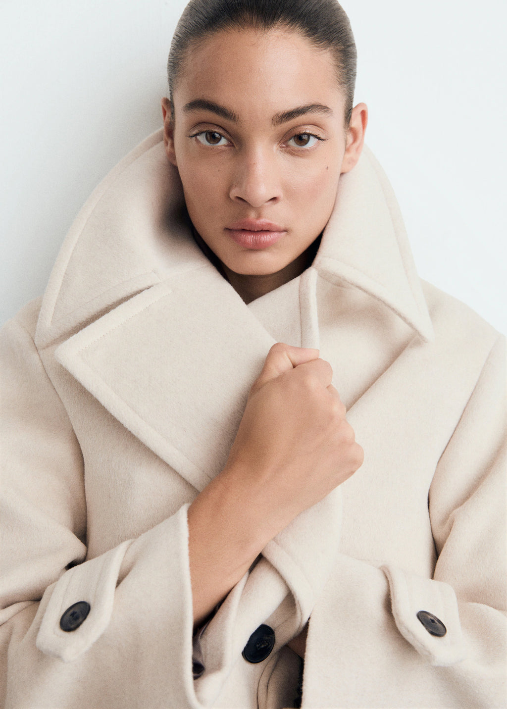 Wool Blend Jacket With Maxi Lapels