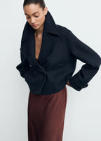 Wool Blend Jacket With Maxi Lapels