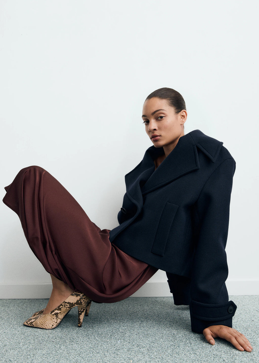 Wool Blend Jacket With Maxi Lapels