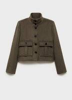 Wool Blend Jacket With Pockets