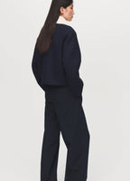 Wool Blend Jacket With Shearling Collar