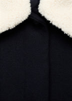 Wool Blend Jacket With Shearling Collar