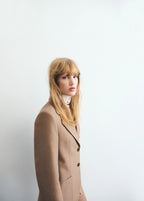 Wool Blend Suit Jacket With Pockets