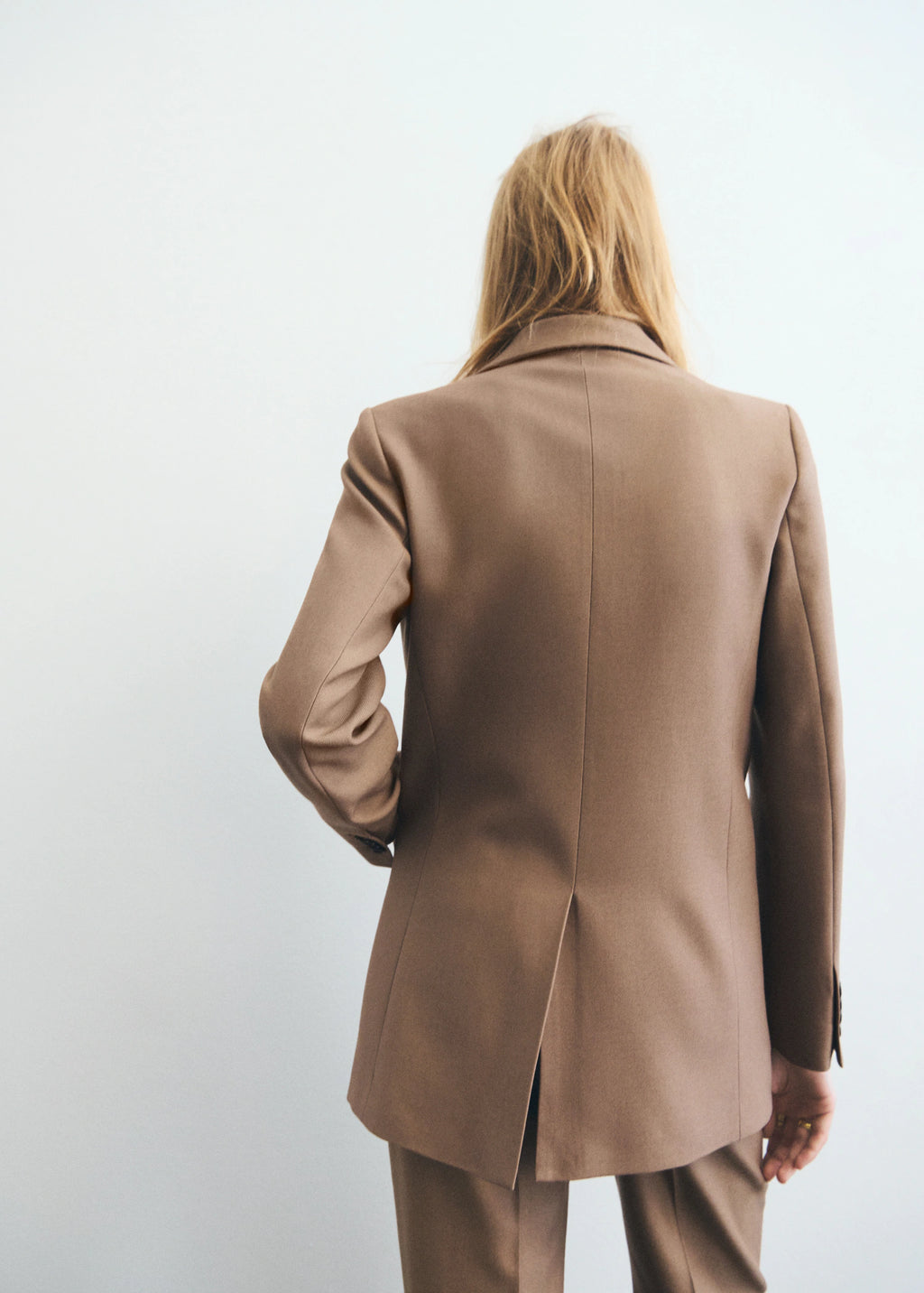 Wool Blend Suit Jacket With Pockets