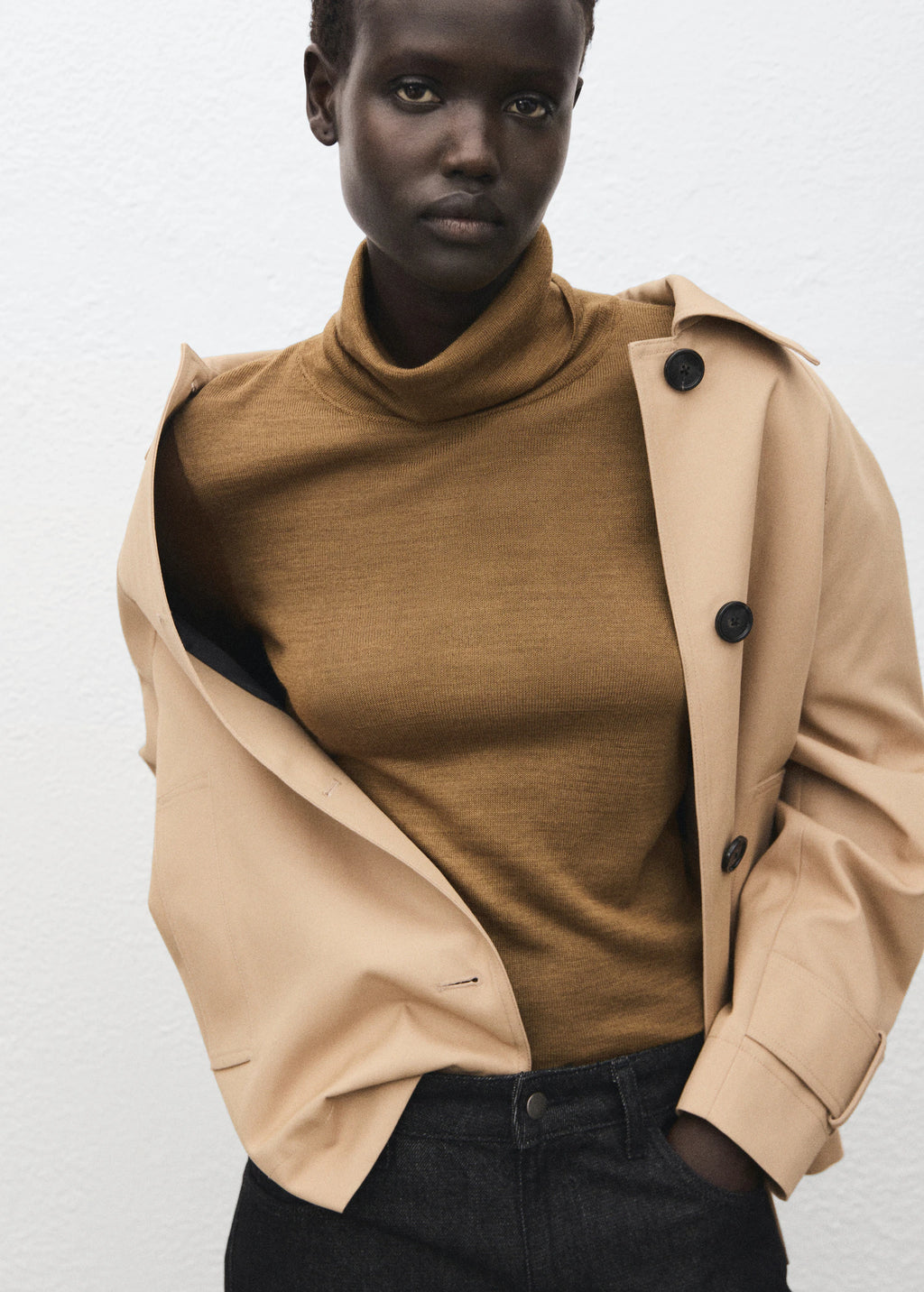 Wool Blend Turtleneck Sweater