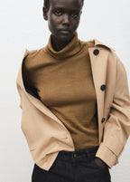 Wool Blend Turtleneck Sweater