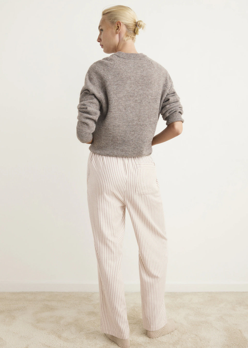 Woven Striped Flannel Trousers